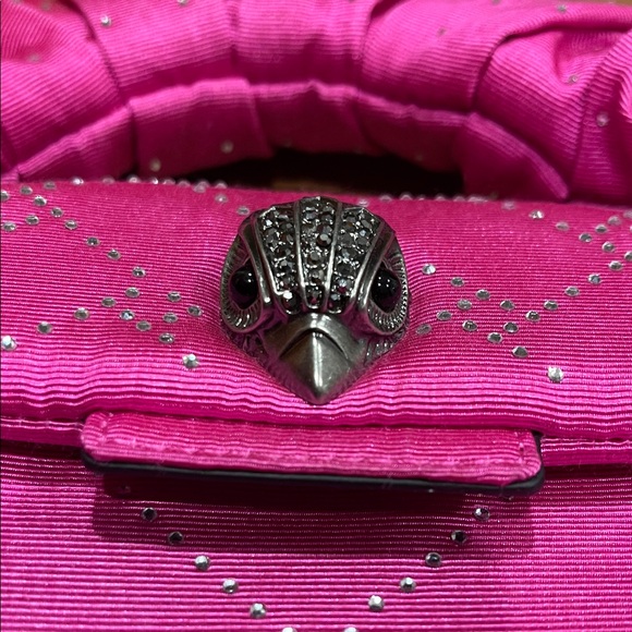 Kurt Geiger Kensington Fuchsia Pink Mini Bag Purse Head With Rhinestones - Picture 6 of 10